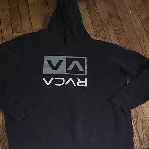 RVCA Black Hoodie with Silver Logo